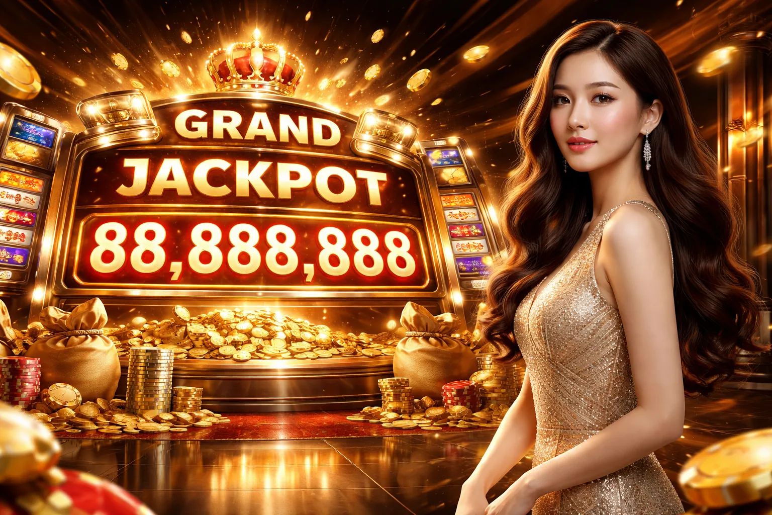 Hình ảnh chính giới thiệu Jackpot Slot Games và cơ hội thắng lớn tại VB88