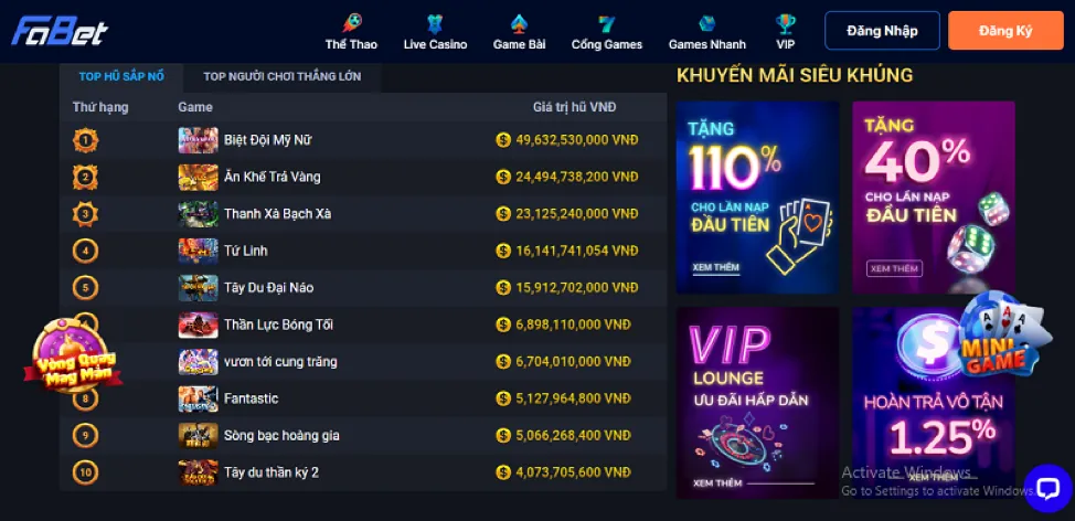 Banner quảng cáo các chương trình khuyến mãi hấp dẫn tại VB88